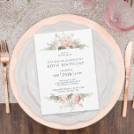 Elegant Roze Rozen Vrouwelijk 60e Verjaardagsfeest Kaart<br><div class="desc">Een prachtig vrouwelijke uitnodiging met pastelroze waterverf rozen en groen, deze sfeervolle 60ste verjaardagsfeestuitnodiging zet de toon voor een heerlijk feest. Personaliseer de tekst sjabloon met uw evenementgegevens. U kunt deze uitnodiging voor elke leeftijd gebruiken door de leeftijd in de tekst sjabloon te wijzigen. Deze uitnodiging kan worden besteld als...</div>