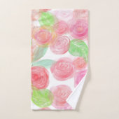 Elegant roze rozen Waterverf Floral Pattern | Bad Handdoek (Handdoek)
