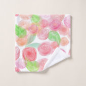 Elegant roze rozen Waterverf Floral Pattern | Bad Handdoek (Wasdoekje)