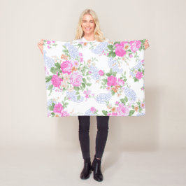 Elegant roze rozen Waterverf Floral Pattern | Fleece Deken