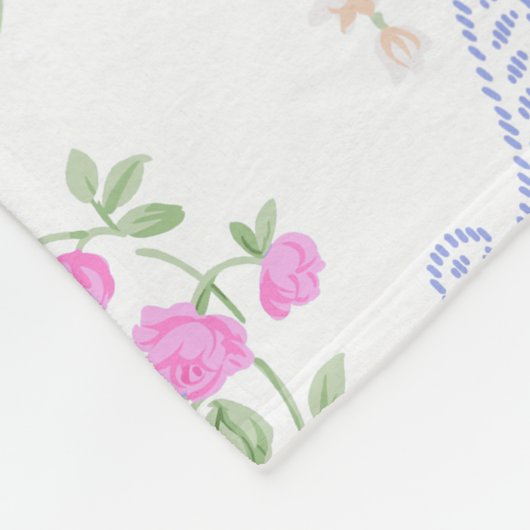 Elegant roze rozen Waterverf Floral Pattern | Fleece Deken (Hoek)