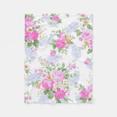 Elegant roze rozen Waterverf Floral Pattern | Fleece Deken (Voorkant)