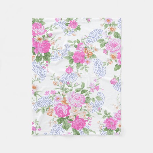 Elegant roze rozen Waterverf Floral Pattern | Fleece Deken (Voorkant)