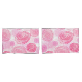 Elegant roze rozen Waterverf Floral Pattern | Kussensloop