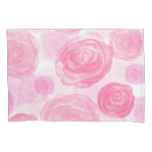 Elegant roze rozen Waterverf Floral Pattern | Kussensloop (Voorkant-Links)