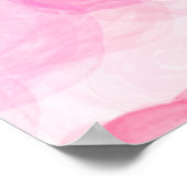 Elegant roze rozen Waterverf Floral Pattern | Poster (Hoek)