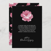 Elegant roze  Rozen Weddenschap Hartelijk dank Bedankkaart (Voorkant / Achterkant)