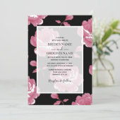 Elegant roze Rozen Wedding Invitations Kaart (Staand voorkant)