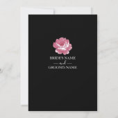 Elegant roze Rozen Wedding Invitations Kaart (Achterkant)