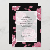 Elegant roze  Rozen Wedding Invitations Kaart (Voorkant / Achterkant)