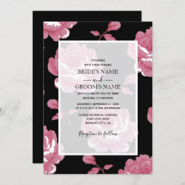 Elegant roze  Rozen Wedding Invitations Kaart