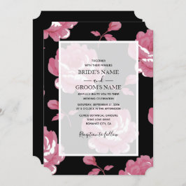 Elegant roze  Rozen Wedding Invitations Kaart