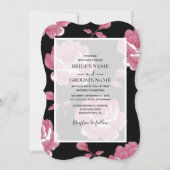 Elegant roze  Rozen Wedding Invitations Kaart (Voorkant)