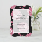 Elegant roze  Rozen Wedding Invitations Kaart (Staand voorkant)
