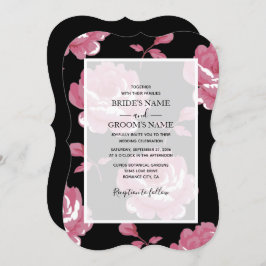 Elegant roze  Rozen Wedding Invitations Kaart