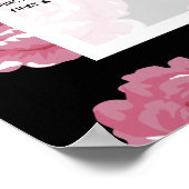 Elegant roze Rozen Wedding Seding Chart Poster (Hoek)