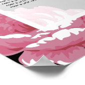 Elegant roze  Rozen Wedding Seding Chart Poster (Hoek)