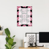 Elegant roze  Rozen Wedding Seding Chart Poster (Thuiskantoor)