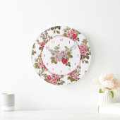 Elegant  roze rozen-witte achtergrond grote klok (Huis)