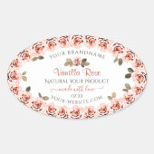 Elegant roze rozen witte etiketten met productverp (Voorkant)