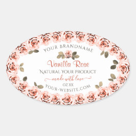 Elegant roze rozen witte etiketten met productverp