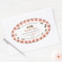 Elegant roze rozen witte etiketten met productverp