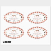 Elegant roze rozen witte etiketten met productverp (Vel)