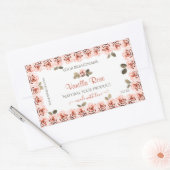 Elegant roze rozen witte etiketten met productverp (Envelop)