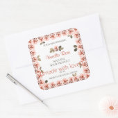 Elegant roze rozen witte etiketten met productverp (Envelop)