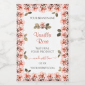 Elegant roze rozen witte etiketten met productverp (Enkel label)