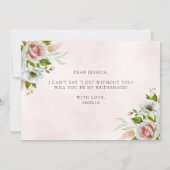 Elegant roze rozen zal je mijn bruidsmeisje Kaart  (Achterkant)