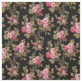 Elegant  roze rozen-zwarte achtergrond stof (Swatch)