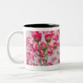 Elegant Roze Rozenblaadjes Bloemige Mok Ontwerp (Links)