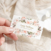 Elegant roze rozenbloemen Visitekaartje