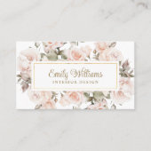 Elegant roze rozenbloemen Visitekaartje (Voorkant)