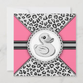 Elegant Roze Rubber Eend Baby shower Kaart (Voorkant)