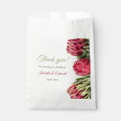 Elegant Roze Sage Groene Tropische Proteas Bruilof Bedankzakje (Voorkant)