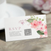 Elegant Roze Sakura Bloemen Bruiloft QR Code RSVP Informatiekaartje