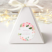 Elegant Roze Sakura Bloemen Bruiloft Ronde Sticker