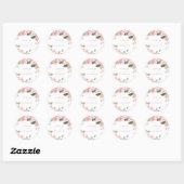 Elegant Roze Sakura Bloemen Bruiloft Ronde Sticker (Vel)