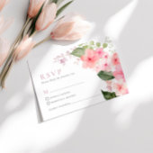 Elegant Roze Sakura Bloemen Bruiloft RSVP Kaart
