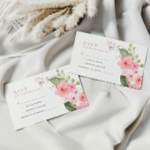 Elegant Roze Sakura Bloemen Bruiloft RSVP Kaart