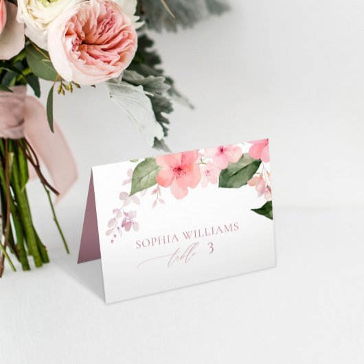 Elegant Roze Sakura Bloemen Trouwplaats Kaart