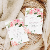 Elegant Roze Sakura Flowers Baby shower Kaart