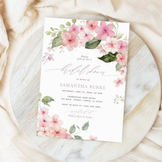 Elegant Roze Sakura Flowers Vrijgezellenfeest Kaart