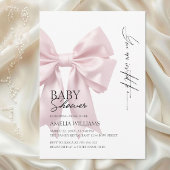 Elegant Roze Satijn Bow Baby shower Kaart