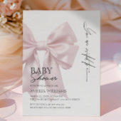 Elegant Roze Satijn Bow Baby shower Kaart
