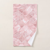 Elegant Roze Satijn Glitter Patroon Design Glam Bad Handdoek (Handdoek)