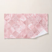Elegant Roze Satijn Glitter Patroon Design Glam Bad Handdoek (Handdoek)