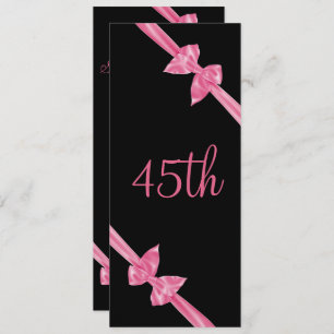 Elegant Roze Satin Bows 45th Birthday Kaart